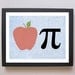 Pi Art - Apple Pie - Geekery Print, 11 x 14, Typography Print, Pi Humor, Kitchen Art, Kitchen Decor