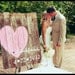 Wedding sign painted on reclaimed wood