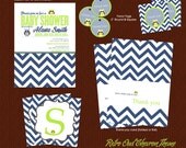 20%OFF Baby Shower or Bridal Shower Retro Owl Chevron Theme Mini Printable DIY Digital Party Package