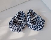 navy Blue Houndstooth Ruffle Baby Girl Shoes size 3