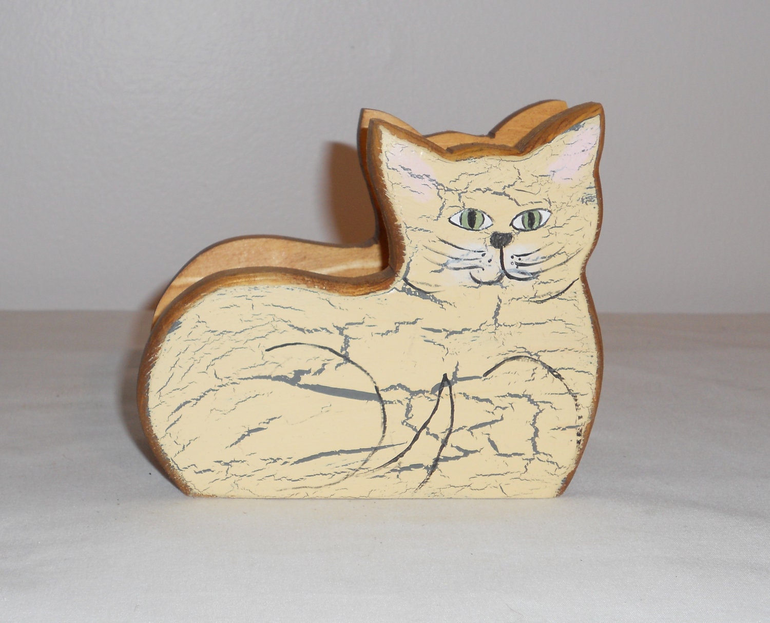 Wooden Cat Napkin Holder by on Etsy