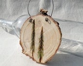Wooden Woodburned Double Pine Tree Ornament - FromTheWoodsDesigns