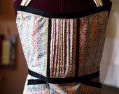 Rainbow Dots Apron - stripe red orange green blue polka dot black grosgrain adjustable modern hostess apron