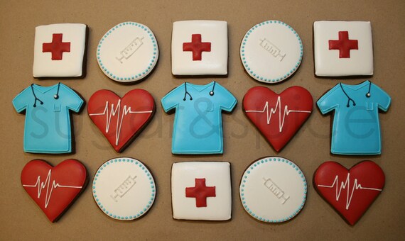 Items similar to Medical theme cookies 12 rolled sugar