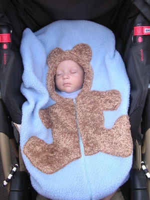 Bear Baby Car Seat Cover... on blue