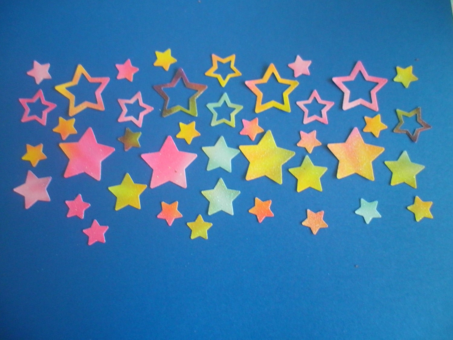 40 Glitter Tie Dye Stars