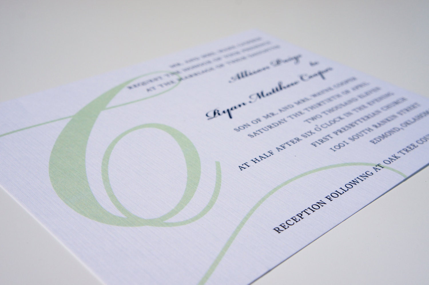 DEPOSIT -- Classic Monogram & Initials Traditional Typography Wedding Invitations "Classic Love"