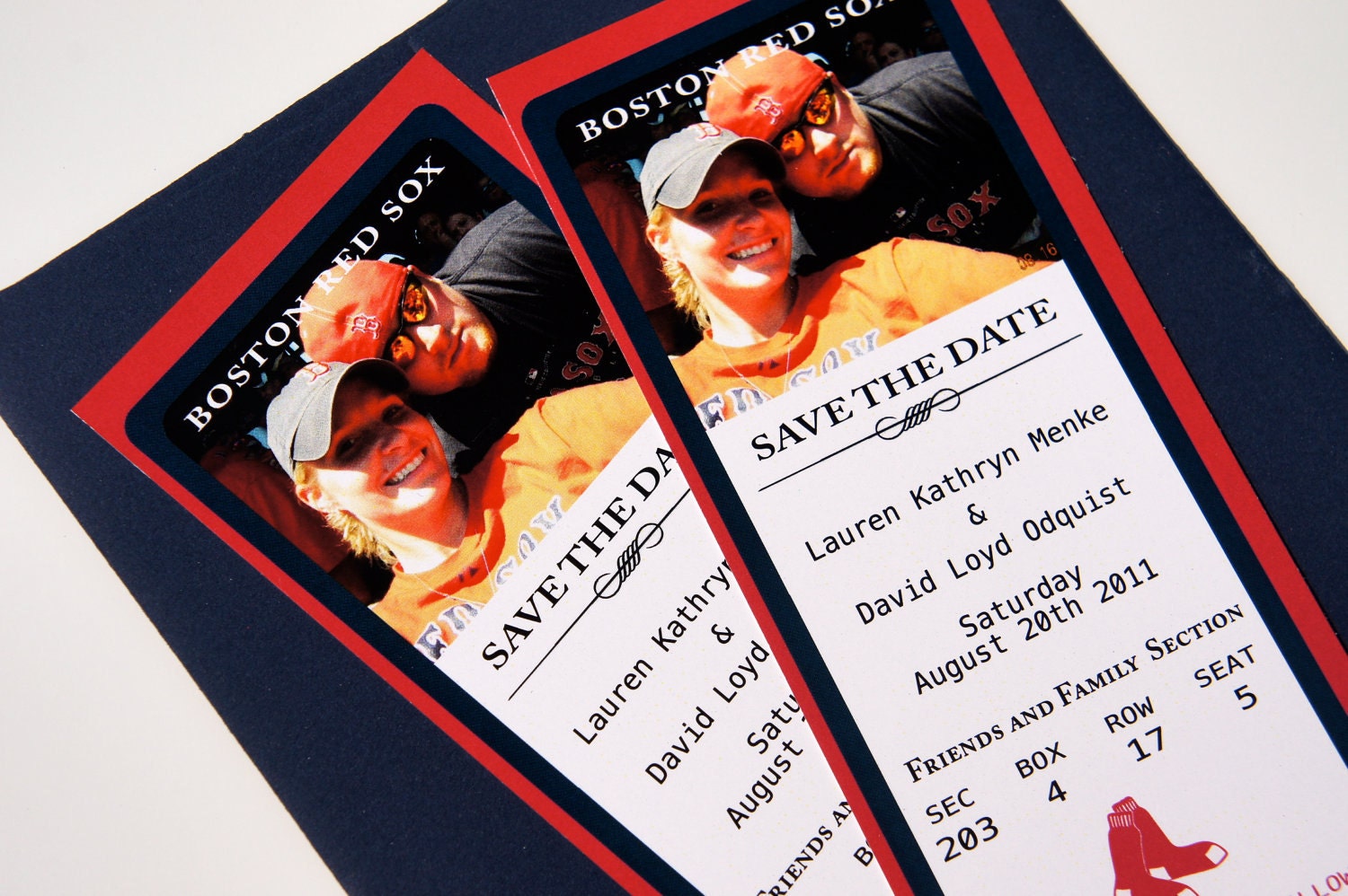 DEPOSIT -- Baseball Ticket Save the Date Photo Card "Team Spirit"
