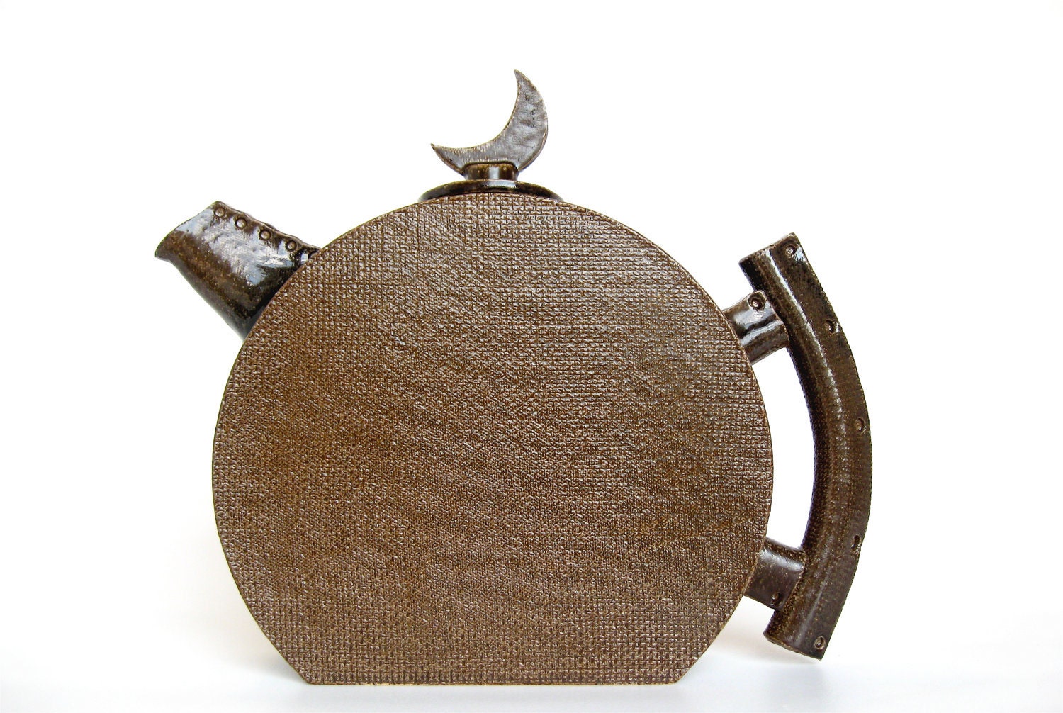 Mocha Espresso Ceramic Teapot, modern stoneware pottery teapot in rich dark browns