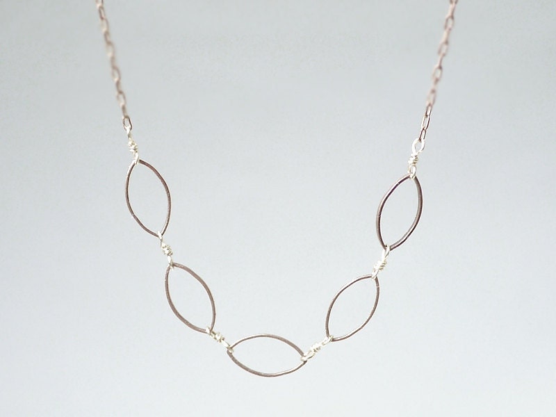 Long chain link necklace - oval brass chain necklace - minimal delicate jewelry