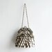 Autumn Love Purse - brass leaves sequin handbag, vintage style small purse