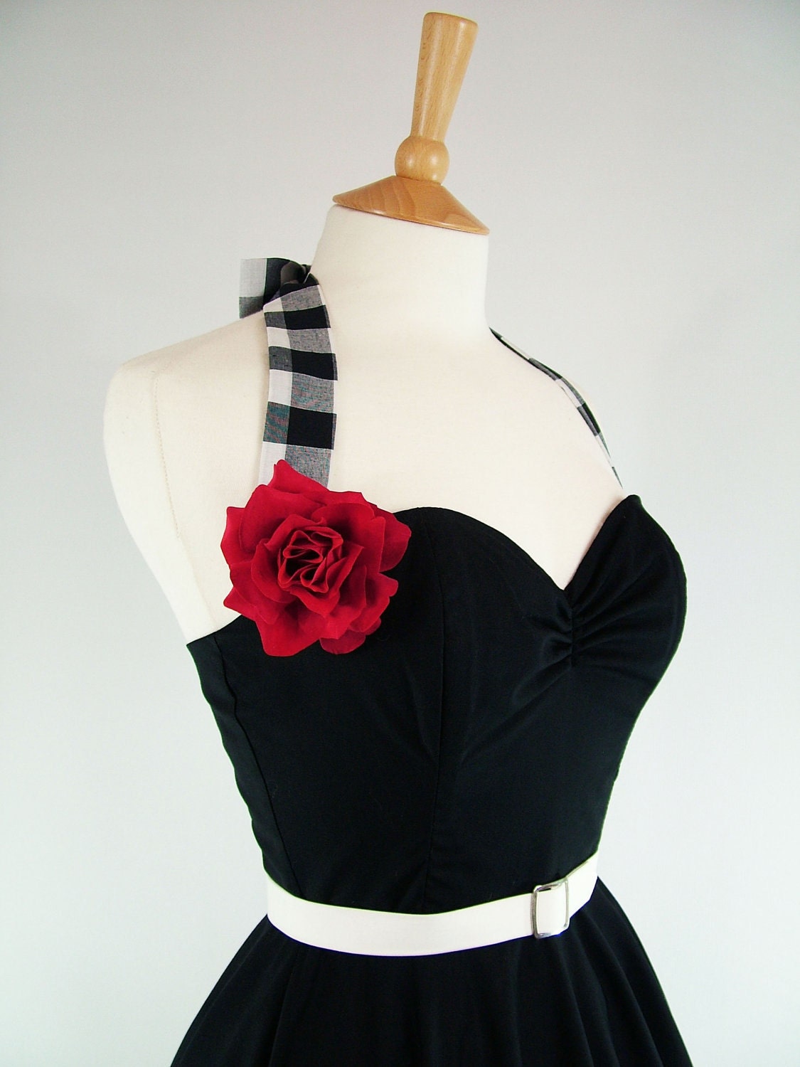 Made To Measure Gingham Full Circle Dress - Detachable Straps & Belt