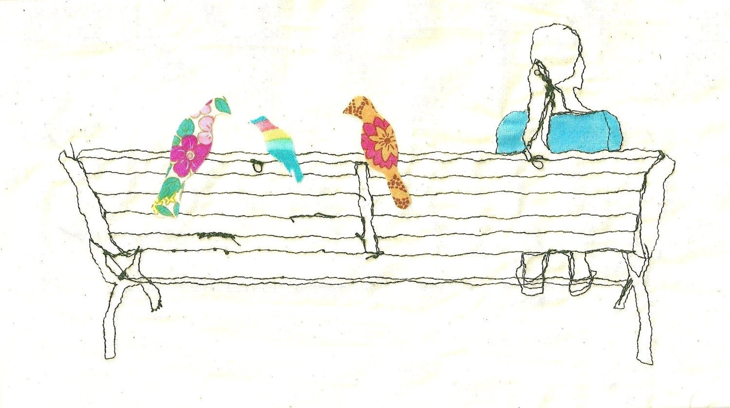 Print of an embroidered illustration by Sarah Walton