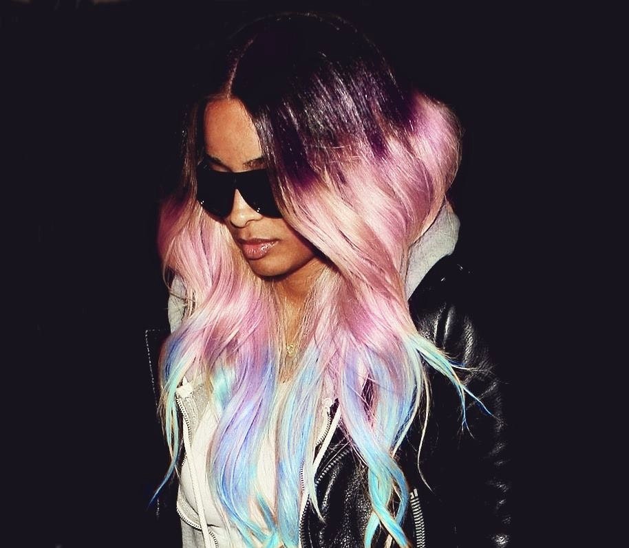 P A L E pastel paradise/ rainbow/ human hair extension/ clip-in hair/ dip dye ombre (2) hair extensions