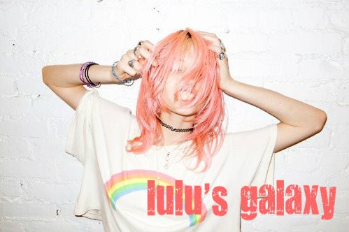 D R E A M hair/ candy pink to salmon peach ombre/ dip dye/ duo colored pastel/ free people/ clip-in human (2) hair extensions