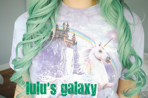 MERMAID MINT / pastel mint green/ ombre/ dip dye/ duo/ free people/ rainbow hilights/ clip-in human (2) hair extensions