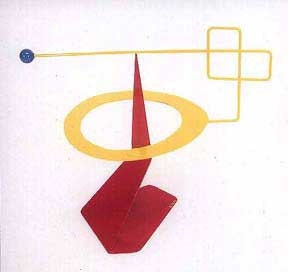 Kinetic art table top sculpture with balancing revolving top