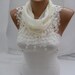 Creamy Cotton Scarf- Shawl Headband -Cowl with Lace Edge