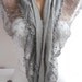 Gray Shawl Scarf Cotton Shawl Scarf Cowl headband with Lace Scarf-