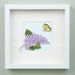 Wall art: Butterfly and lilac flowers. Framed with glass, OOAK. Paper filigree / quilling.