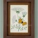 Wall art: Wild carrot flowers and butterfly. Framed with glass, OOAK. Paper filigree / quilling