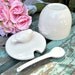 Vintage Jam Pot Porcelain Honey Pot with Bird