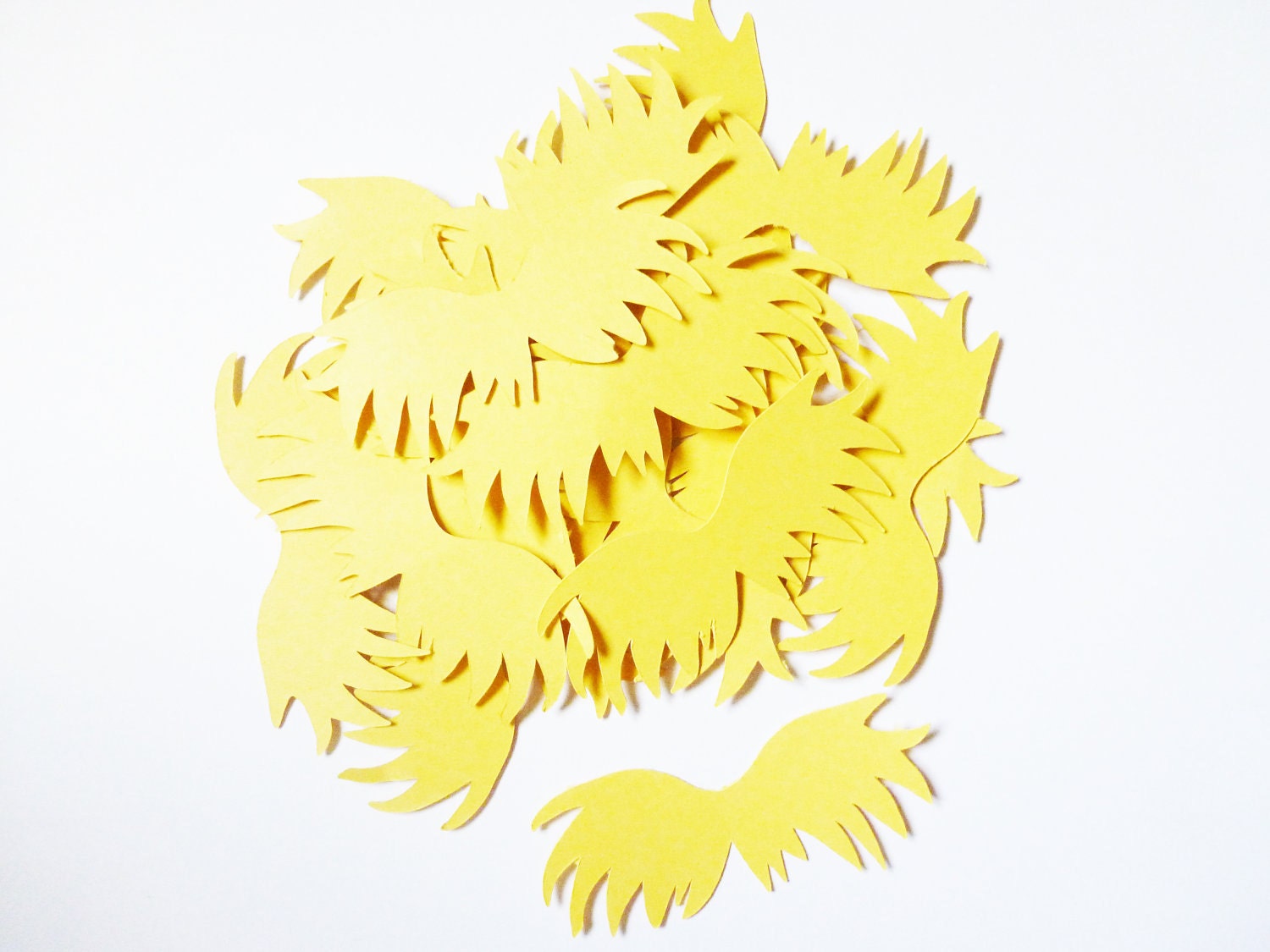 40 - YELLOW dr seuss lorax mustaches moustaches cupcake toppers BIRTHDAY PARTY - Free shipping - itrhymeswithorange