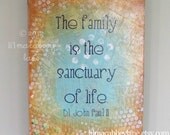 Inspirational saint quote mixed media painting blue and brown wall art