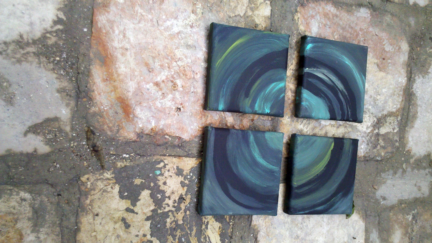 Set of Four - Abstract Swirl Design - Modern - Dark Black Gray Blue - Minimalistic - Minimal - Art Painting - Canvas - thebrokenheartsclub Set of Four - Abstract Swirl Design - Modern - Dark Black Gray Blue - Minimalistic - Minimal - Art Painting - Canvas - thebrokenheartsclub