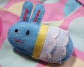 Sky Blue Chibi Bunny - Hand-stitched Felt Brooch
