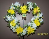 Spring/Summer Heart Shaped Floral Wreath