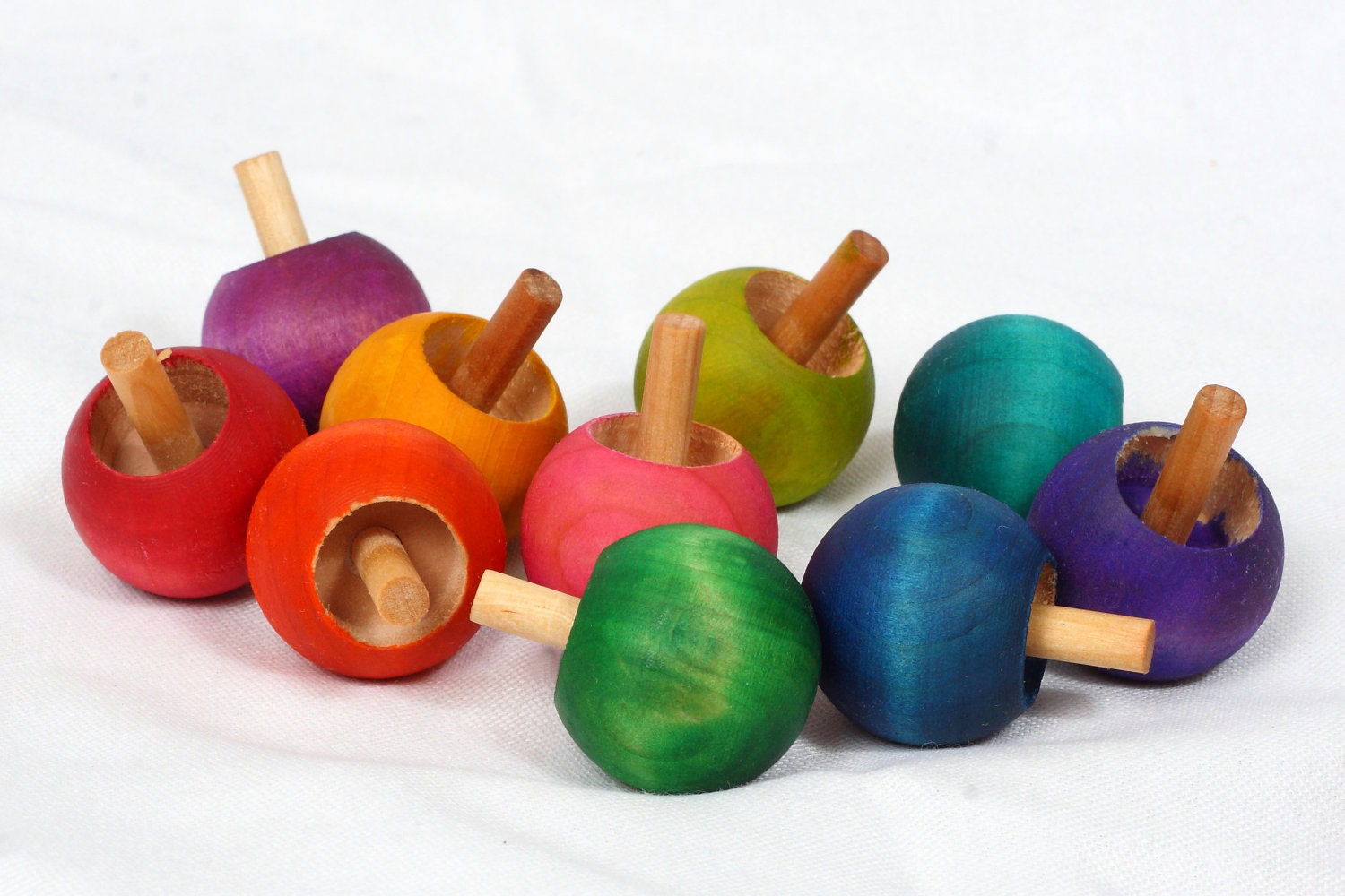Wooden flip top toy - Set of ten