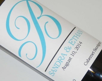 Set of 20 - PERSONALIZED WINE LABEL - Elegance - For Weddings, Anniversaries, Or Any Special Occasion