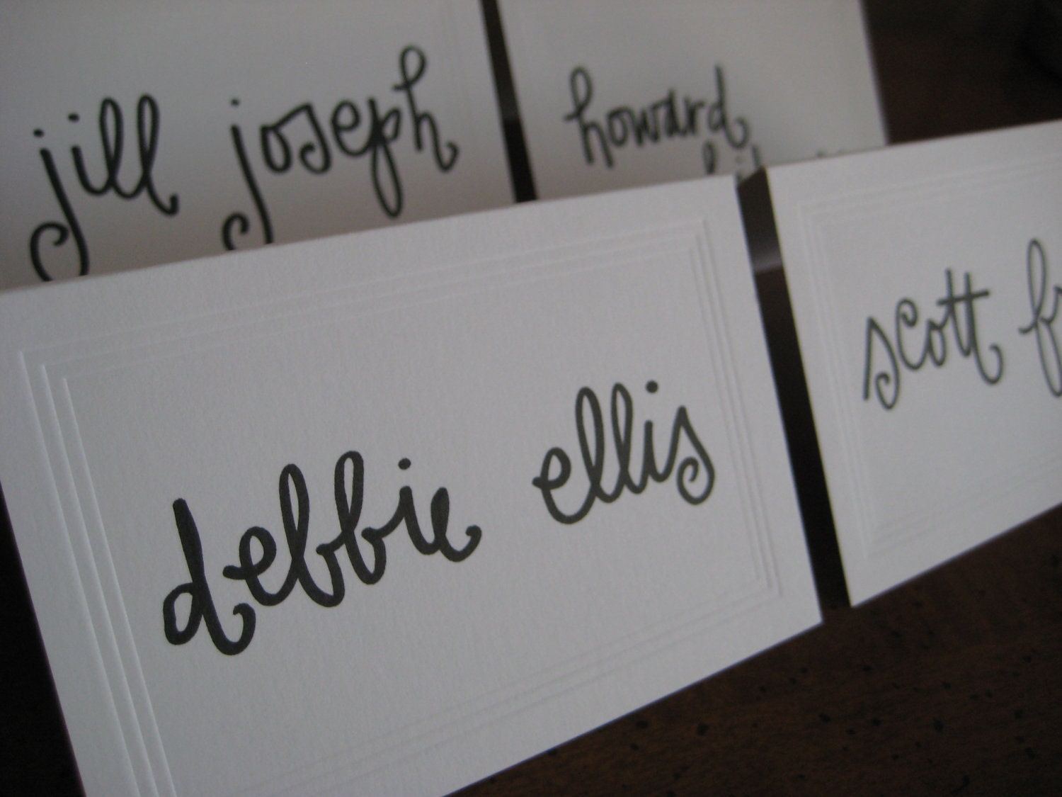 Escort Card Calligraphy - Fancy Free