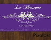 Purple with Ornament Business Card Design Retailer or Small Business No.27