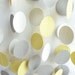Yellow, Gray & White Circle Paper Garland, Wedding, Birthday, Baby Shower, Nursery, 10 feet long