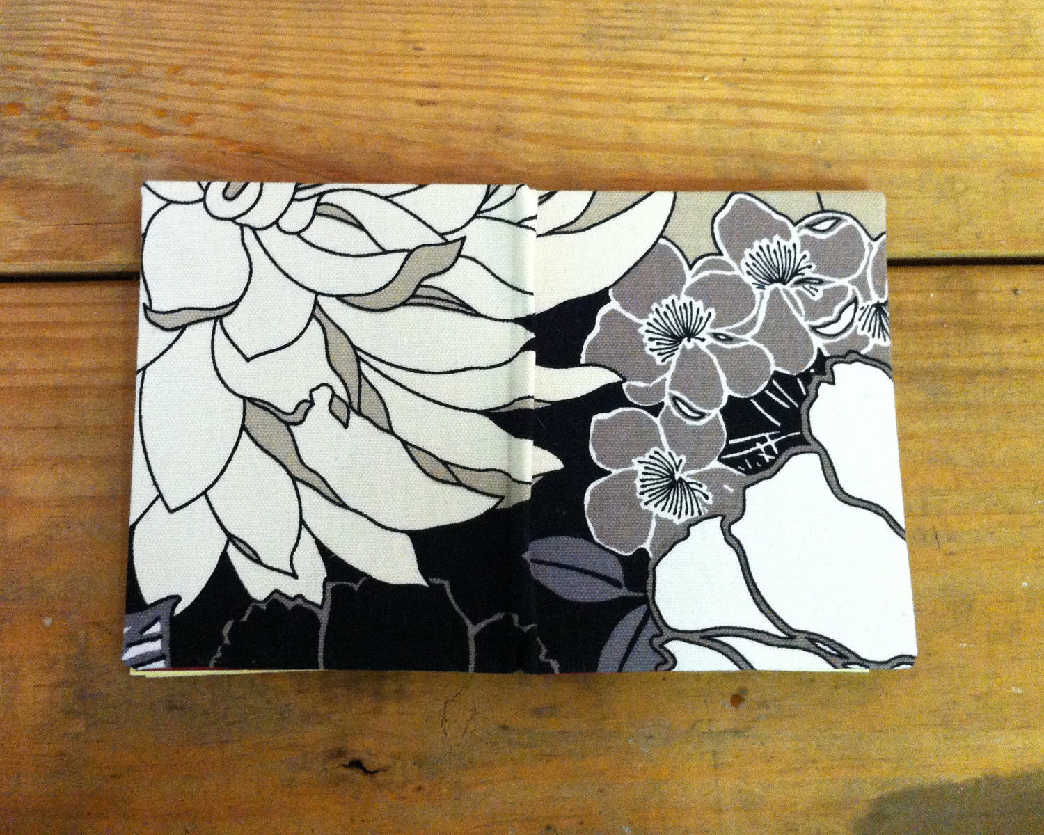 Handmade Hardback Mini Journal in Black Eastern Floral