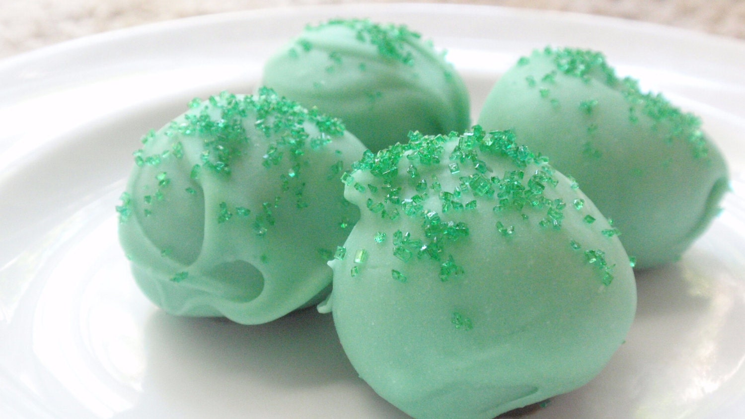 Mint Chocolate Truffles, green St. Patrick's Day fudge candy - one dozen