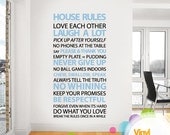 Large House rules Vinyl Wall Sticker Housewares Home Wall Decal