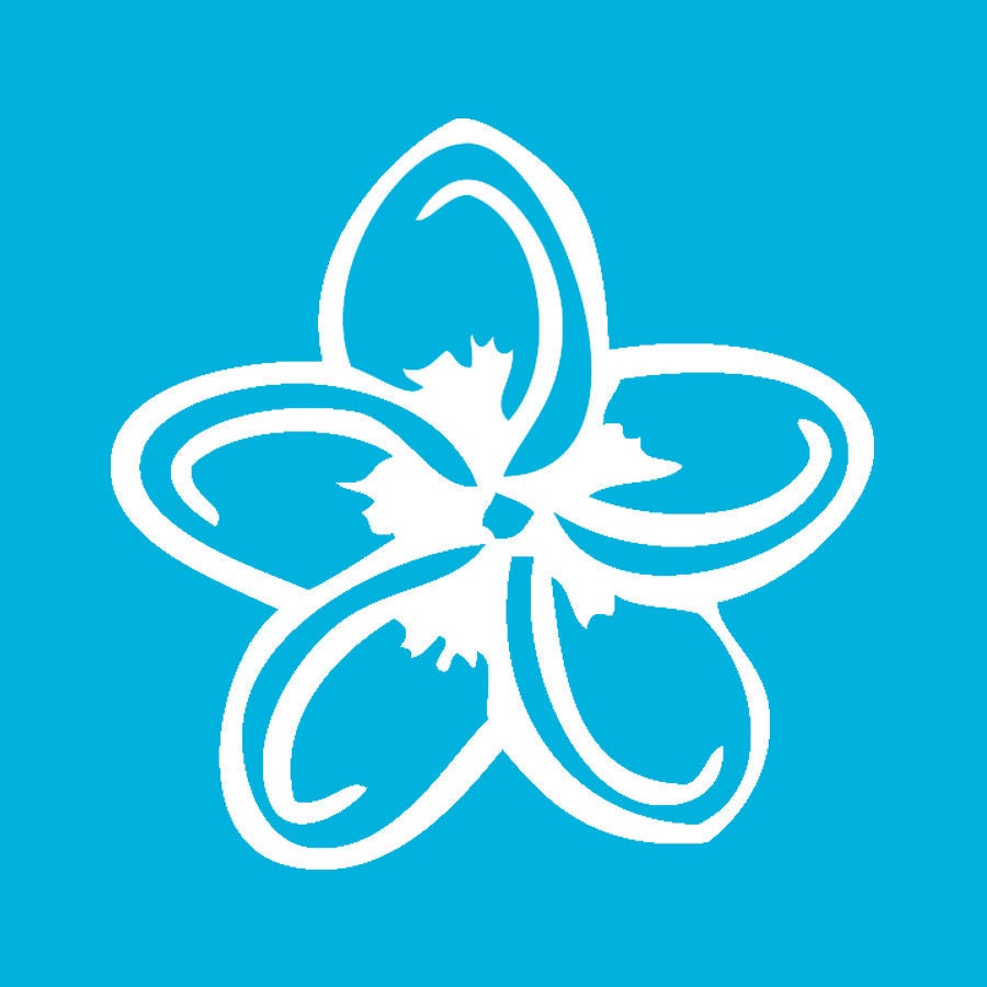 Tropical plumeria decal 5x5 by VisualAppeals on Etsy