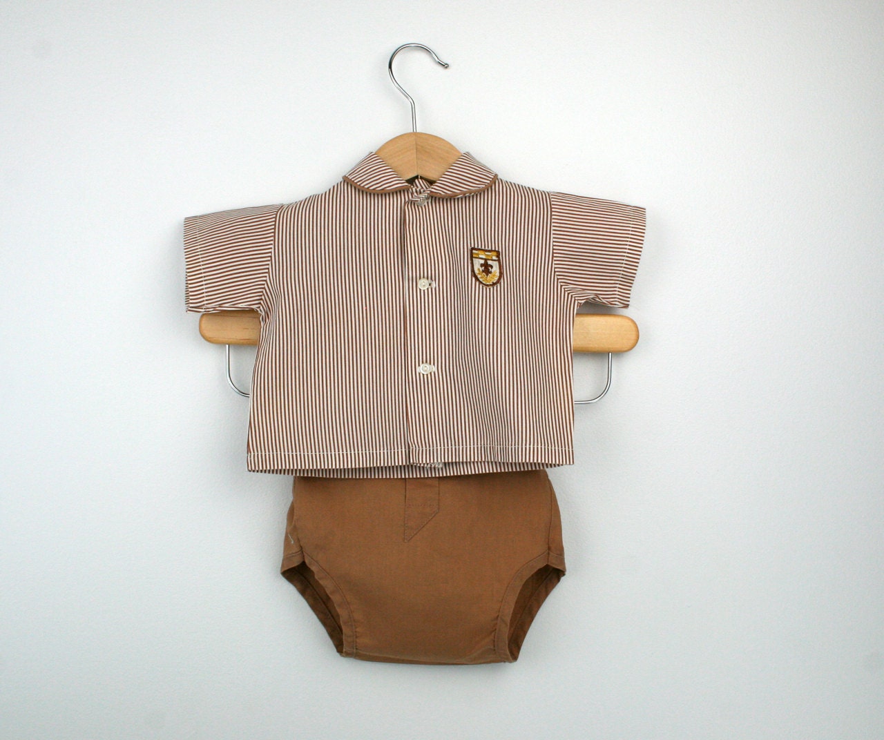 Vintage Baby Shirt and Short Set for Boy 9 to12 Months