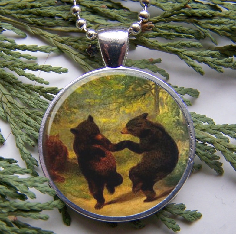 Dancing Bear Pendant Woodland Bear Necklace
