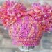 Baby Crochet Beanie with double pompoms - Pinks, yellow and orange 100% wool - Photography Prop - 15 inch size - Ready to ship