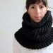 Super chunky wool handknitted neckwarmer in Black