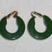 Bakelite Hoop Earrings, Jade Green Bakelite Simichrome Tested Bakelite Jewelry, Vintage Clip On Hoops