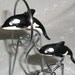 Motion Figurines Rare Killer Whale Orcas on Balance Beam, Vintage Balance Art Figurines for Office Desk or Home Decor, Father's Day Idea