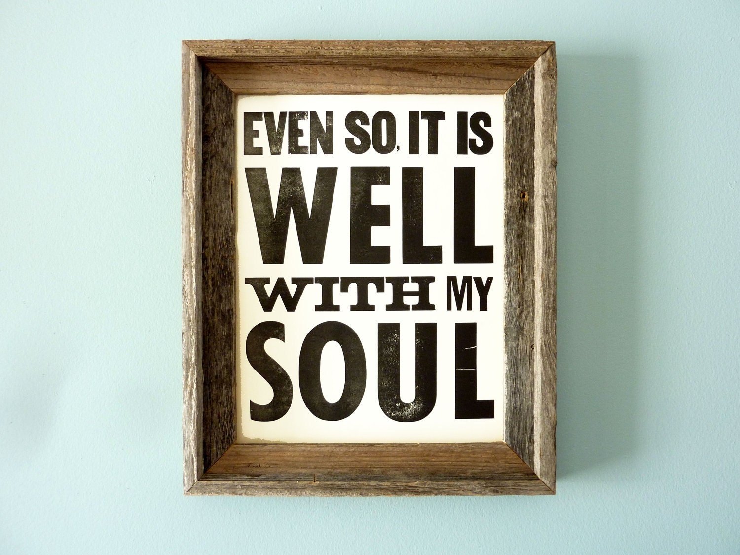 Graphic Poster Print - It Is Well With My Soul Vintage Style Hymn Lyrics