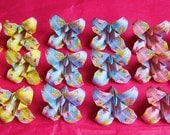 18 Pretty Origami Irises - Paper Flowers made to order with Kitty paper - favors for weddings, showers, or table decorations