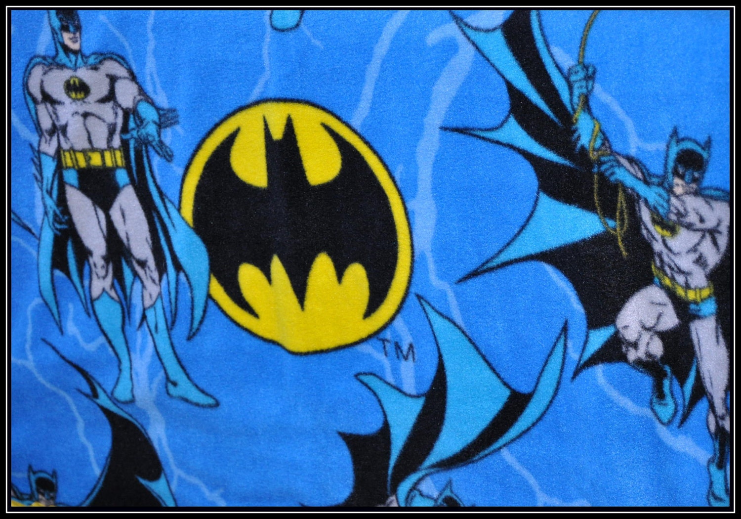 Geek-a-bye Baby Blanket -- Fleece Batman Blanket with Satin Binding - Comic Geek - Handmade