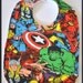 Avengers Cartoon Cotton Bib with White Terry Cloth - Geek-a-bye Baby -- Comic Geek - Handmade